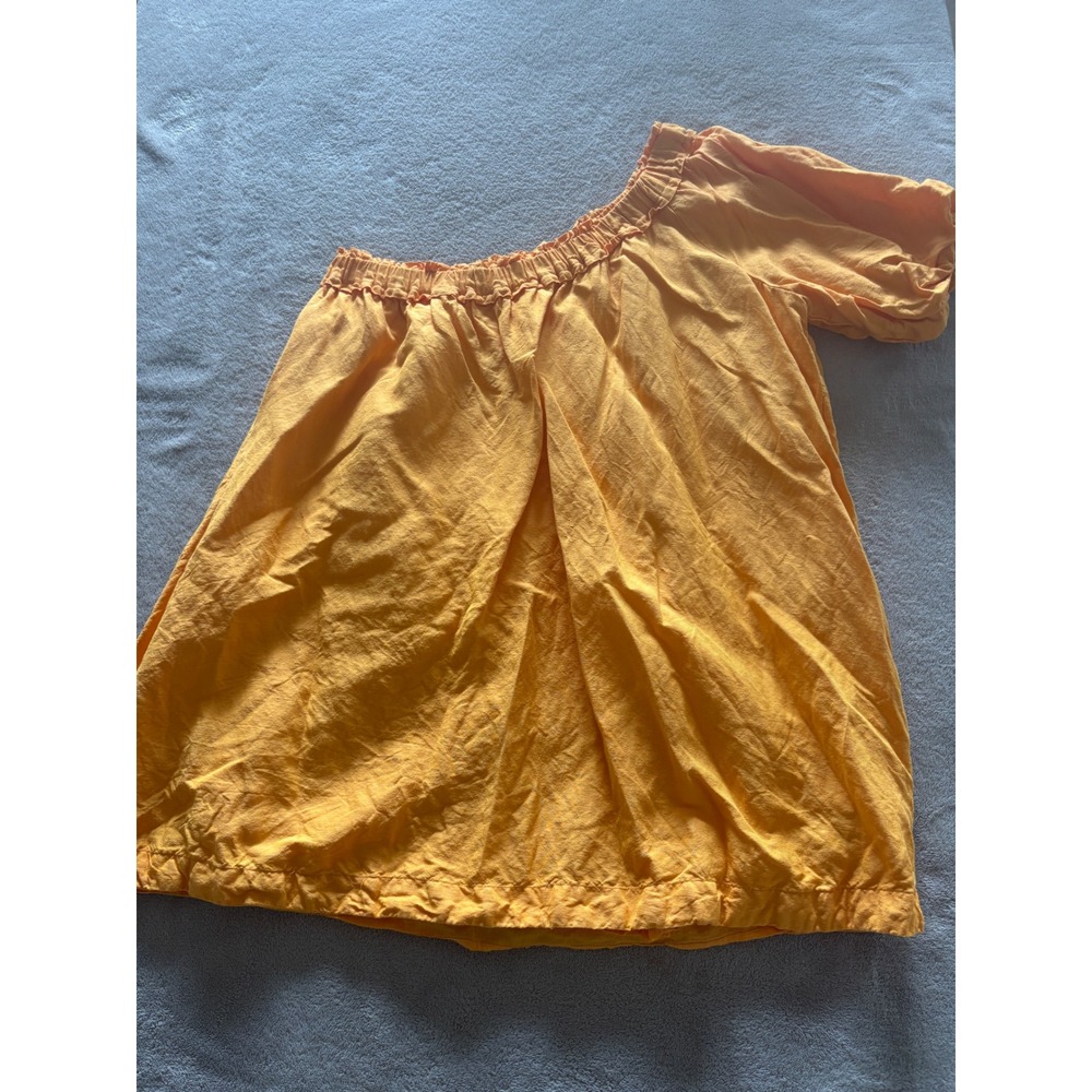 Anthropologie Top Off‎ Shoulder Short Sleeve Yellow Women's Size L